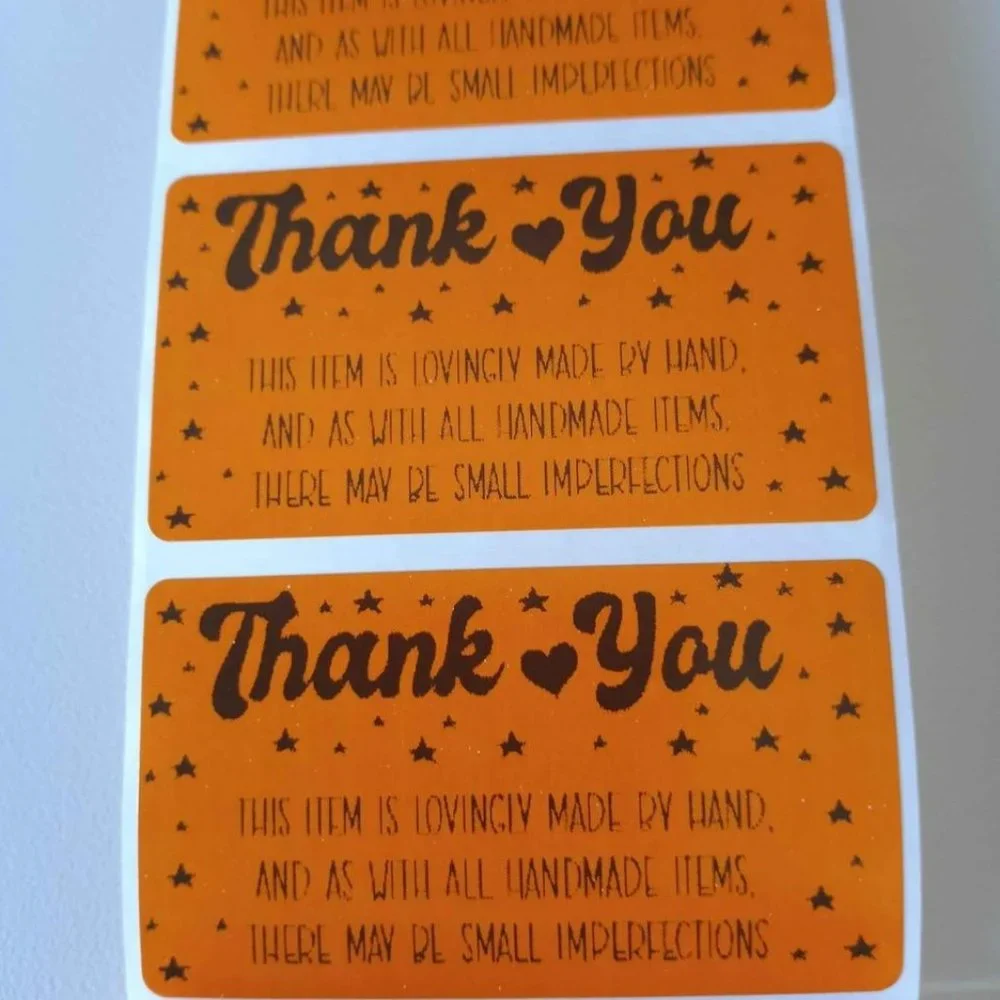 💙100 Thank You Handmade- Shipping Labels Thermal Packaging Stickers 2.25